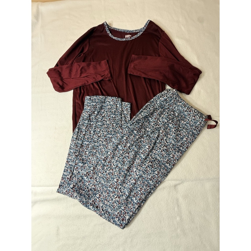 Lands' End Ladies' 2-piece Pajama Set Red Size M‎